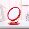 1 Piece 2-Sided Round Shaped Makeup Mirror with Round Base Swivel Makeup Mirror Tabletop Two-Sided Swivel Vanity Mirror Tabletop Makeup Mirror Cosmetic Mirror for Bedroom Bathroom, Red view 2