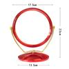 1 Piece 2-Sided Round Shaped Makeup Mirror with Round Base Swivel Makeup Mirror Tabletop Two-Sided Swivel Vanity Mirror Tabletop Makeup Mirror Cosmetic Mirror for Bedroom Bathroom, Red view 3