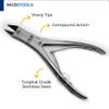 MediTools - Double Action Toenail Nippers, Clippers, Compound Action, Heavy Duty Thick Toenail Cutter, Pedicure, Podiatrist's Nippers, Straight Cut, Ingrown Nails Cutter, Stainless Steel, Premium view 2