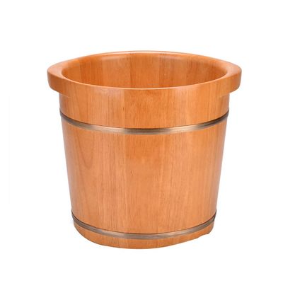 ONCLI Wood Foot Bath Bucket Foot Tub, Oak Foot Washing Wooden Barrel, Smooth and Delicate Pedicure Barrels, Household Solid Wood Footbath (Color : with lid) (Without Lid) Super Easy to use