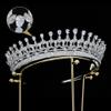 5A Cubic Zirconia Wedding Tiara Princess Queen Crown Pageant Prom Quince Bridal Hair Accessories Silver Headdress Gifts for Women HB052 (Silver) view 4