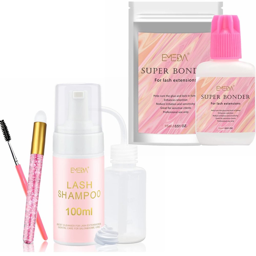 EMEDA Lash Shampoo for Lash Extensions 100ml Eyelash Extension Cleanser, Lash Bonder for Eyelash Extensions, Not Glue, Glue Accelerator for Eyelash Extensions