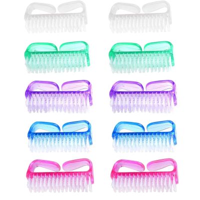 GEESTONE 10 Pack Handle Grip Nail Brush, Nail Brushes Hand Fingernail Brush Cleaner Scrubbing Kit Scrub Cleaning Brushes Pedicure for Toes and Nails Men Women