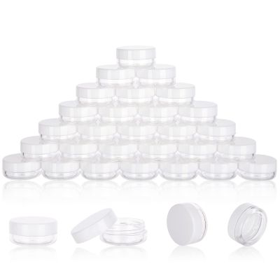 3 Gram Sample Containers With Lids, 200 Count Tiny Jars, Empty Lip Balm, Mini Cosmetic Containers, Makeup Travel With Labels, Mini Disposable Spatulas