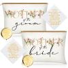 Coume 6 Pack Mother of The Bride Gifts Mother of The Groom Gifts Set with 2 Flower Themed Cosmetic Bags 2 Makeup Mirror 2 Handkerchiefs for Women Wedding Engagement Proposal Bridal Shower view 1