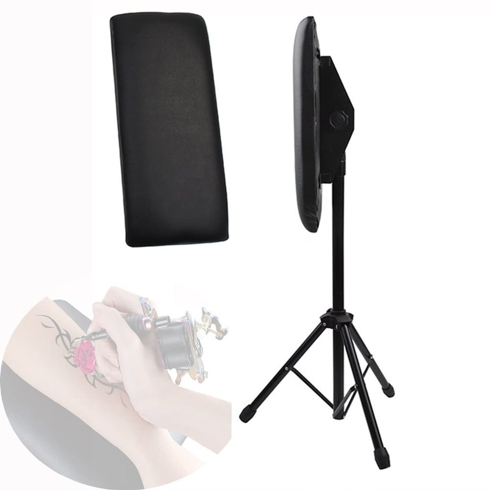 Tattoo Armrest Stand Tattoo Armrest Stand,Tattoo Arm Rest,80-115cm Adjustable Height,Sponge Pad,PU Leather Cover,Portable Tripod,for Tattoo Studio