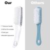 3 Packs Handle Grip Fingernail Brush, Ooloveminso Hand Nail Cleaning Brushes for Toes and Nails Cleaner, Soft Stiff Bristles Scrubber Tools for Men and Women, Transparent view 3