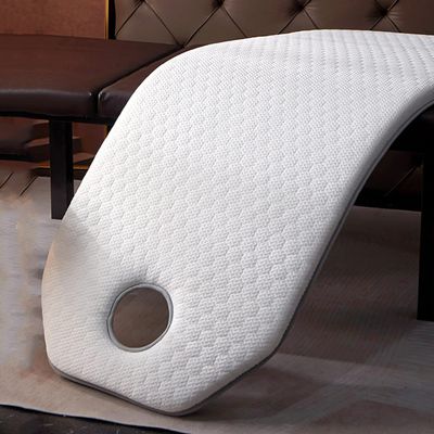 Memory Foam Lash Bed Topper with Elastic Bands Trapezoidal Head Massage Table Mattress Protector Spa Bed Pad with Breath Hole for Massage Accessories Lash Bed Cushion,White2 6cm,70x190cm