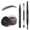LAVONE Eyebrow Stamp Pencil Kit for Eyebrows, Makeup Brow Stamp Trio Kit with Waterproof Eyebrow Pencil, Eyeliner, Eyebrow Pomade, and Dual-ended Eyebrow Brush - Black Brown view 1