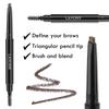 LAVONE Eyebrow Stamp Pencil Kit for Eyebrows, Makeup Brow Stamp Trio Kit with Waterproof Eyebrow Pencil, Eyeliner, Eyebrow Pomade, and Dual-ended Eyebrow Brush - Black Brown view 3