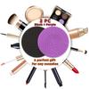 2 Pieces Silicone Makeup Brush Cleaner, YalsFTY Cosmetic Brush Scrubber Mat Pad Cleaning Tool, Dual-Sided Functionality to Accommodate All types of Brushes, Powder Puffs and Sponges (Black & Purple) view 3
