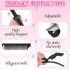 22 Pces Hair Braiding Tools with Magnetic Wrist Sewing Pincushion Pin Wristband Stainless Pintail Rat Tail Comb Sectioning Alligator Clips Stitch Braiding Finger Ring Tool Christmas Salon Home(Black) view 4