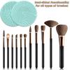 2 Pieces Silicone Makeup Brush Cleaner, YalsFTY Cosmetic Brush Scrubber Mat Pad Cleaning Tool, Dual-Sided Functionality to Accommodate All types of Brushes, Powder Puffs and Sponges (Green & Pink) view 4