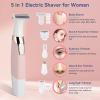 Face Razors for Women, BestMal Bikini Trimmer 5 in 1 Wet/Dry Electric Shaver Razors for Face Nose Eyebrow Beard Mustache Arm Leg Armpit Pubic Area Painless Rechargeable Facial Hair Removal for Women view 3