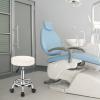 FNZIR Adjustable Stool with Wheels, Modern Round Rolling Stool for Spa Salon Massage Office, White PU Leather Seat, 250 lbs Capacity view 2