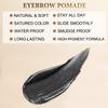 LAVONE Eyebrow Stamp Stencil Kit - Brow Stamp Trio with Waterproof Pencil, Pomade, 20 Stencils, Dual-ended Brush and Sponge Applicator - Dark Black view 2