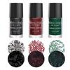 Maniology Wicked Sand Stamping Polish Set | 3-Piece Halloween Metallic Colors (Red, Dark Green, Black)  13ml Bottles of Textured Sand Finish for Spooky Nail Art Designs & DIY Manicures view 1