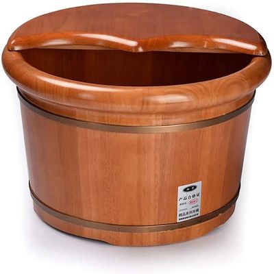 Wooden Foot Tub, Solid Wood Foot Bath, Foot Spa Bath Massager Foot Spa for Adults with Lid Soak Bucket, Foot Bath Tub feet Soaking Tub Foot Bath Spa Bowl