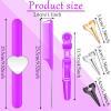 22 Pieces Magnetic Wrist Sewing Pincushion with Braiding Tools, Stainless Steel Pintail Rat Tail Comb, Wide Teeth Alligator Sectioning Clip, and Hair Parting Ring for Hair (Purple) view 2