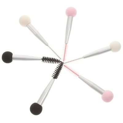 FRCOLOR 6pcs Double Head Makeup Sponge Applicator for Eyebrows and Eyelashes Professional Blending and Buffing Tools for Liquid and Powder Makeup Durable and Stylish