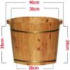 Thicken Foot Basin Wooden Foot Bath Foot Barrel Wooden for Foot Bath, Massage, Spa, Sauna, Soak, Durable Foot Basin with Lid Foot Bath Spa Bowl (Size : 46 * 38 * 38cm) view 2