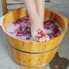 Thicken Foot Basin Wooden Foot Bath Foot Barrel Wooden for Foot Bath, Massage, Spa, Sauna, Soak, Durable Foot Basin with Lid Foot Bath Spa Bowl (Size : 46 * 38 * 38cm) view 4