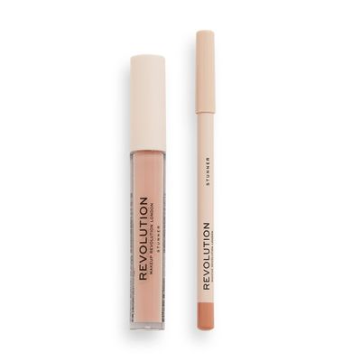 Makeup Revolution London, Lip Contour Kit, Stunner, Lip Gloss & Lip Liner Duo, 1x1ml, 1x1g