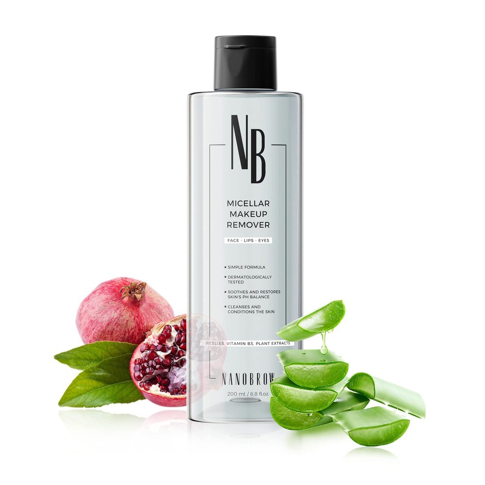 Nanobrow Micellar Makeup Remover 200ml - Face and Eye Makeup Remover, Cleansing and Conditioning, Removes waterproof makeup