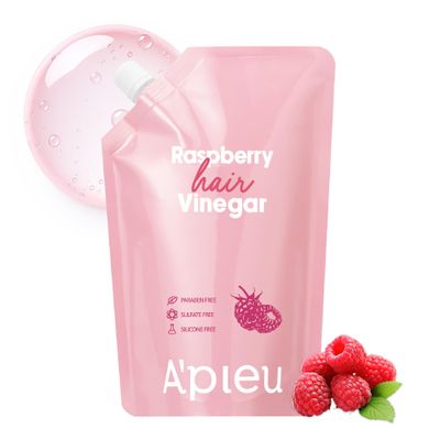 APIEU Raspberry Hair Vinegar [Refill] - Deep Scalp Clean & Detox for Oily Scalp, Buildup & Dandruff Scalp Treatment, pH-Balancing Rinse for Fresh, Shiny Hair, Korean Haircare, 6.76 fl oz