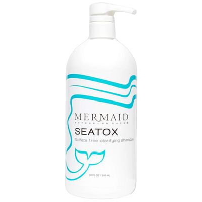 Mermaid Extension Care Seatox Clarifying Shampoo, Deep Cleansing, Sulfate-Free, Hair-Extension-Safe Formula for Build-Up Removal, 32 fl oz