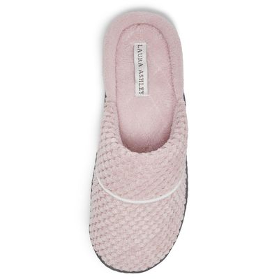 Laura Ashley Women's Spa Slip-On Rugged Scuff Slipper, Non-Slip House Slippers with Cushioned Insole for Ladies, Vintage Pink, Medium