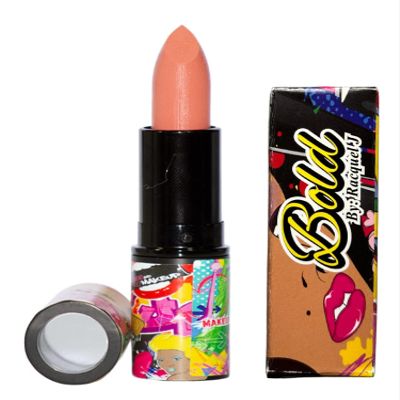 Bold by RacquelJ Powder Muave Peachy Pink Lipstick  Creamy Satin Finish, Full-Coverage Color, Long-Lasting & Hydrating, Cruelty-Free | 0.14 oz