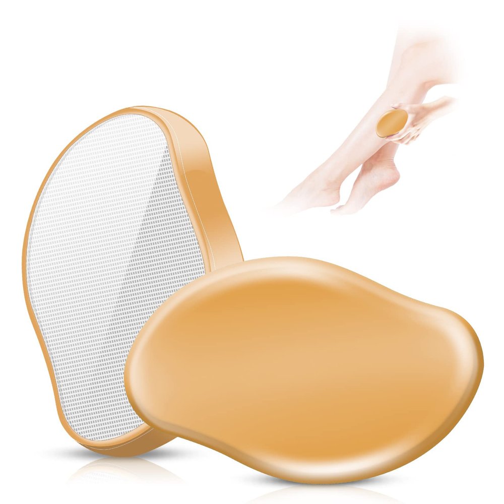 Crystal Hair Eraser for Women Men - Reusable Crystal Hair Remover Magic Painless Exfoliation Hair Removal Tool, Magic Hair Eraser for Back Arms Legs - Gold