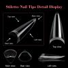 Clear Stiletto Nail Tips, No C Curve Medium Nail Tip for Acrylic Nails Professional, 550PCS Soft Gel Nail Tips Half Cover Stiletto Almond Fake Nails Extension for Salon Home DIY view 3