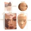 3D Makeup Practice Face,Reusable Makeup Mannequin Face with Makeup Brushes Set,Silicone Full Face Practice Eyelash Eye Shadow,for Emerging Makeup Artist,for Girl's Gift view 2