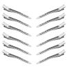 12PCS Duck Billed Clips, 3.54 Inches Rustproof Metal Alligator Curl Clips with Holes for Hair Styling, Hair Coloring, Large, Silver view 1