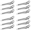 12PCS Duck Billed Clips, 2.75 Inches Rustproof Metal Alligator Curl Clips with Holes for Hair Styling, Hair Coloring, Medium, Silver view 1