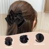 Bow Hair Claw, 2 Pcs Red Black Plastic Hair Claw Clips, Large Claw Clips for Thcik Thin Hair, Strong Hold Banana Clips for Women Girls view 3