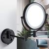 8 Inch LED Makeup Mirror Wall Mount, Double-Sided Swivel Vanity Mirror, Chrome, USB Rechargeable view 4