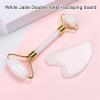 KENID Face Massage Jade Roller White Jade Natural Stone Gua Sha Slimmer Lift Wrinkle Double Chin Remover Beauty Care Slimming Tools 1Pcs view 2