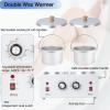 Double Wax Warmer Double Wax Pot Professional for Hair Removal, Electric Wax Heater Machine Dual Wax Pot Warmer Professional With Adjustable Temperature for Facial,Skin,Body,Spa, and Salon view 2