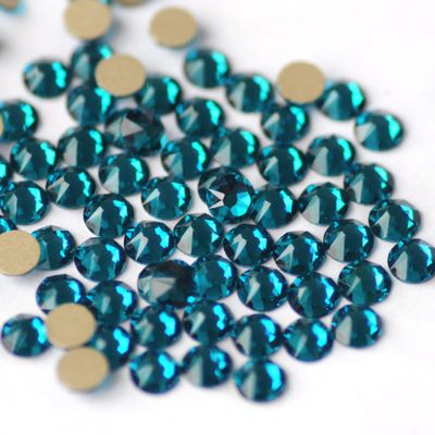 Non Hotfix Stone SS40 Blue Zircon 144pcs 8 Big 8 Small DIY Strass Crystal Stick On Nail Salon Flat Back Rhinestones for Nail Art Garment Craft Decoration