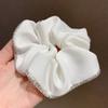 Hair Ties Satin Silk Scrunchies for Women Rubber Bands for Hair (White) view 2