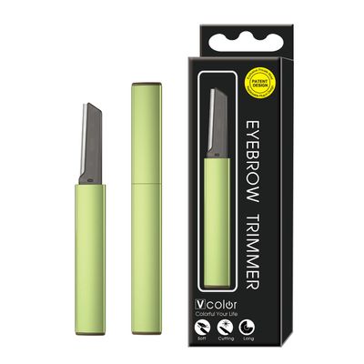 CHUNLINCARE Exfoliating Eyebrow Razor Dermaplaning Tool Eyebrow Trimmer with 4 Replacement Blades, Facial Razors for Women Aluminum Alloy Handle & Stainless Steel Blade (green)