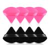 RAREIUS 8pcs Triangular Powder Puff Face Soft Velvet Makeup Puff for Loose Powder Body Powder Makeup Sponge for Contouring Wet Dry Foundation Blender Sponge Beauty Makeup Tool.(Black&Rose Red) view 1