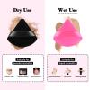 RAREIUS 8pcs Triangular Powder Puff Face Soft Velvet Makeup Puff for Loose Powder Body Powder Makeup Sponge for Contouring Wet Dry Foundation Blender Sponge Beauty Makeup Tool.(Black&Rose Red) view 3