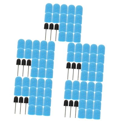 minkissy 5sets Replaceable Nail Art Sanding Cap Nail Polishing Tools Easy to Install Skin-friendly Manicure Accessories