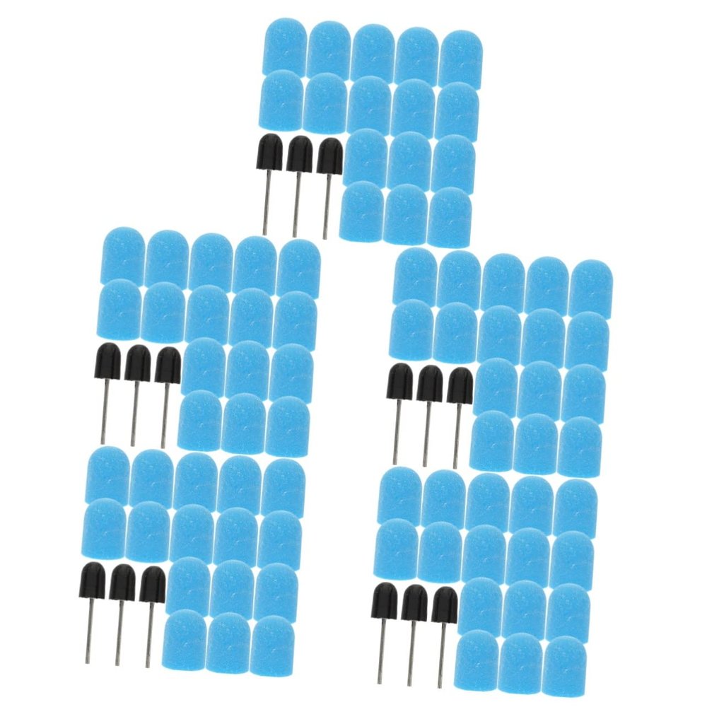 minkissy 5sets Replaceable Nail Art Sanding Cap Nail Polishing Tools Easy to Install Skin-friendly Manicure Accessories
