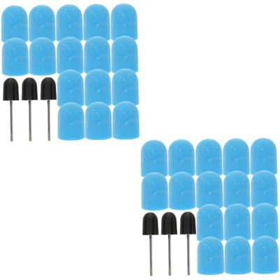minkissy 2sets Portable Sanding Caps for Nail Polishing Replacement Manicure Tool with Grinding for Gel and Nail Care Salon