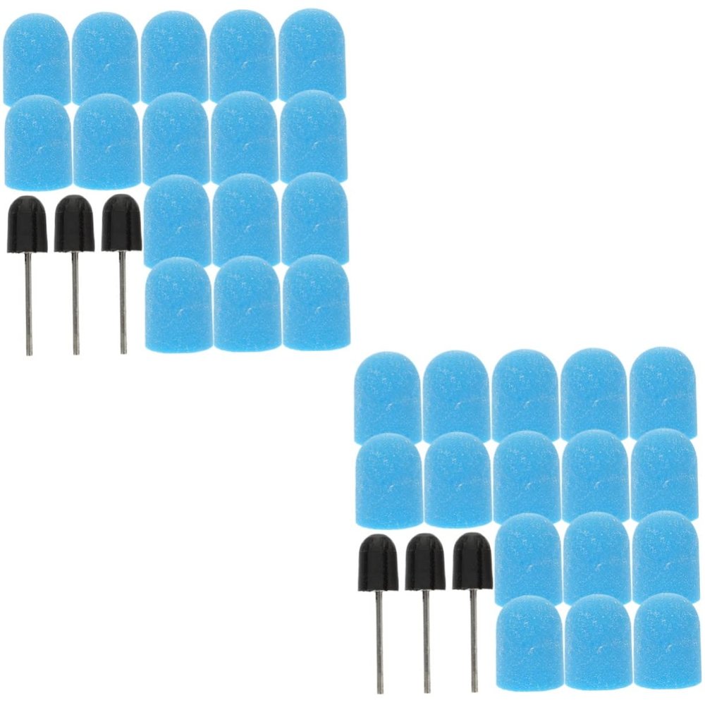 minkissy 2sets Portable Sanding Caps for Nail Polishing Replacement Manicure Tool with Grinding for Gel and Nail Care Salon